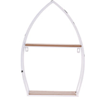 WHITE METAL DISPLAY RACK, BOAT-SHAPED, 32x48x12CM