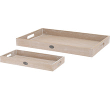 SET 2 STUKS DIENBLAD HOUT 'LIVING'  48x30x4CM