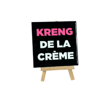 Tegeltje Kreng de la creme zwart/wit/roze 10,5x10,5x0,5cm keramiek