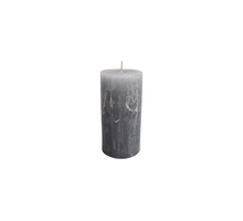 Candle rustic 140/70mm silbergrau
