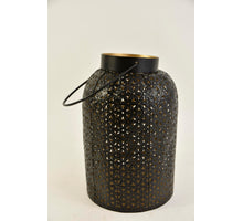 LANTAARN MARC METAAL ZWART-GOUD 20X20X27 CM