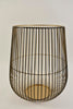 KAARSENHOUDER DRAADSTAAL ZWART-GOUD XL 25X25X35 CM