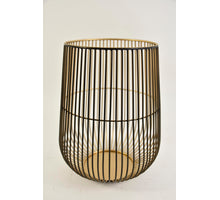 KAARSENHOUDER DRAADSTAAL ZWART-GOUD L 20X20X27 CM