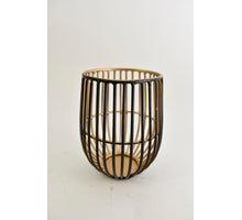 KAARSENHOUDER DRAADSTAAL ZWART-GOUD XS 10X10X13 CM