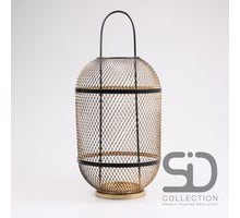 LANTAARN COSY IBIZA XL ZWART/GOUD 25X25X55 CM