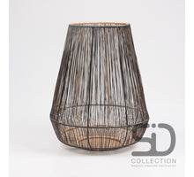 DRAADLANTAARN XL ZWART/GOUD 26X26X33 CM