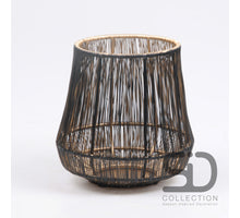 DRAADLANTAARN M ZWART/GOUD 15X15X15 CM