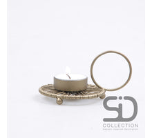 TEA LIGHT HOLDER WIRE METAL GOLD 11X8X6 CM