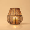 DRAADLANTAARN L MILLER GRIJS/GOUD 20X20X20.5 CM