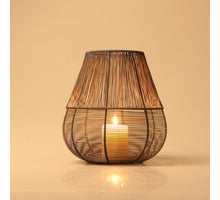DRAADLANTAARN XL MILLER GRIJS/GOUD 22.5X22.5X24 CM