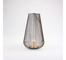 WINDLICHT M/GLAS M ZWART/GOUD 22.5X22.5X38 CM