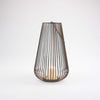 WIND LIGHT M/GLASS M BLACK/GOLD 22.5X22.5X38 CM
