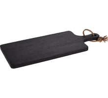 SNIJPLANK RUBBERWOOD ZWART MET HANDVAT 50X15X2CM