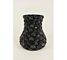 Honeycomb vase black, 3D printed D20 H22cm