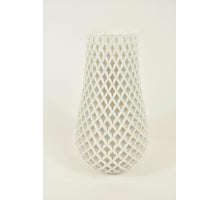 White diamond vase, 3D printed D14 H24cm