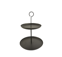 Etagere metaal zwart 2-laags D33 H43cm