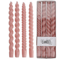 Drip Dinner Candle Spiral Wax Peach 10.2x2.7x31cm BOX/4