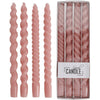 Drip Dinner Candle Spiral Wax Peach 10.2x2.7x31cm BOX/4