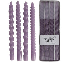 Drip Dinner Candle Spiral Wax Purple 10.2x2.7x31cm BOX/4