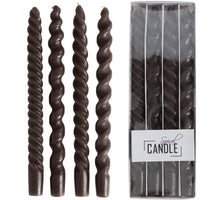 Drip Dinner Candle Spiral Wax Brown 10.2x2.7x31cm BOX/4
