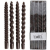 Drip Dinner Candle Spiral Wax Brown 10.2x2.7x31cm BOX/4