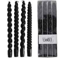 Drip Dinner Candle Spiral Wax Black 10.2x2.7x31cm BOX/4
