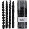 Drip Dinner Candle Spiral Wax Black 10.2x2.7x31cm BOX/4