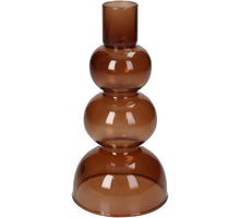 Vase Glass Brown 8x8x16cm