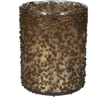 Candle Holder Glass Gold 10x10x13cm