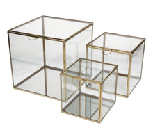 Box Brass Gold 21x21x21cm S/3