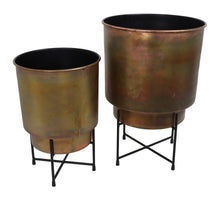 Set/2 Planters Metal Bronze 40x40x60cm