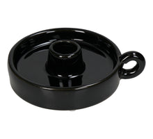 Candle Stick Fine Earthenware Black 12.3x10.3x3.2cm