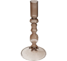 Candle Stick Glass Brown 9x9x19.5cm