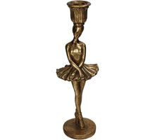 Candle Stick Ballerina Polyresin Gold 9x8x29cm