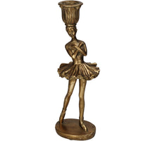 Candle Stick Ballerina Polyresin Gold 9x8x28cm