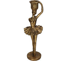 Candle Stick Ballerina Polyresin Gold 9x9x28.5cm