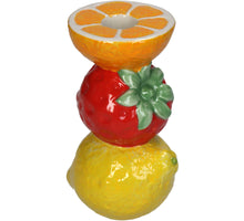 Candle Stick Fruits Fine Earthenware Multi 8.5x7.5x14.2cm
