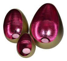 Candle Holder Metal Pink 16x16x22cm set of 3 pcs