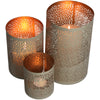Candle Holder Beige Metal 13x13x20cm Set/3