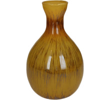 Vase Glass Ochre 16x16x25cm