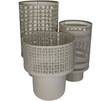 Lantern Ivory Metal 24x24x43cm Set/3