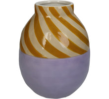 Vase Stripe Dolomite Lilac 16x16x20.4cm