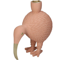 Candle Stick Bird Polyresin Peach 15x9.5x18cm