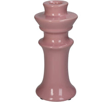 Candle Stick Fine Earthenware Pink 8x8x18cm