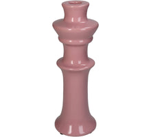 Candle Stick Fine Earthenware Pink 8x8x24cm