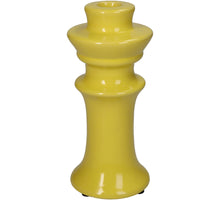 Candle Stick Fine Earthenware Yellow 8x8x18cm
