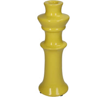 Candle Stick Fine Earthenware Yellow 8x8x24cm