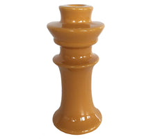 Candle Stick Fine Earthenware Ocher 8x8x18cm