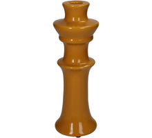 Candle Stick Fine Earthenware Ocher 8x8x24cm