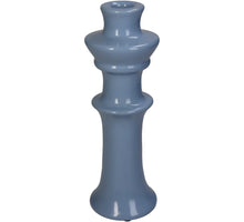 Candle Stick Fine Earthenware Blue 8x8x24cm